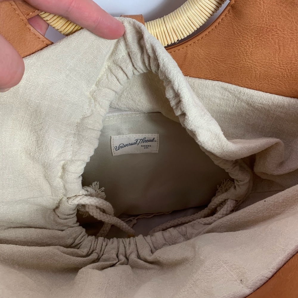 Universal Thread Natural Straw Drawstring Handbag - image 7